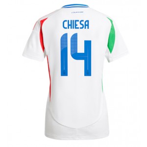 Fotbalové Dres Itálie Federico Chiesa #14 Dámské Venkovní Oblečení ME 2024 Krátký Rukáv